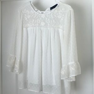 Flowy white embroidered blouse
